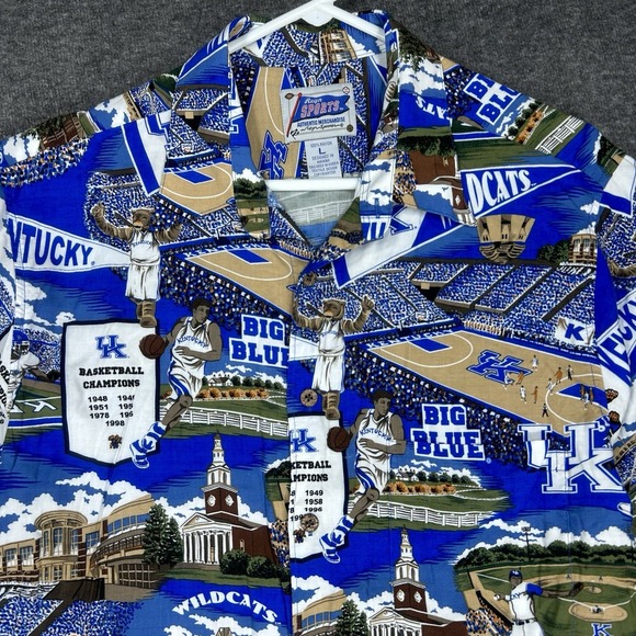 reyn spooner Other - Reyn Spooner Sports Shirt Mens L Blue University of Kentucky Wildcats Rayon